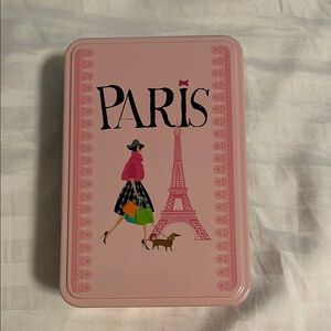 Paris Themed Pink Tin Box